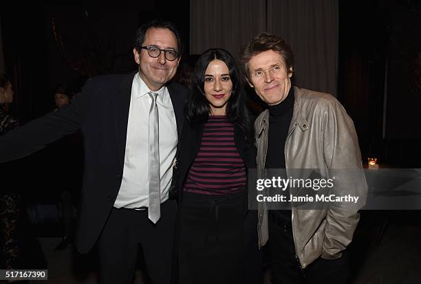 Sony Pictures Classics co-founder Michael Barker, director Giada Colagrande, and actor Willem Dafoe attend the Sony Pictures Classics' "Miles Ahead"...