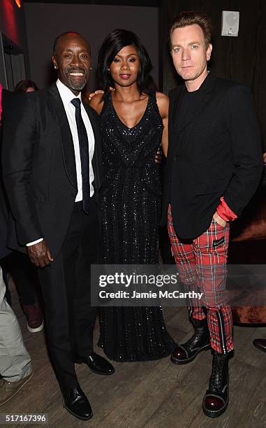 Actors Don Cheadle, Emayatzy Corinealdi, and Ewan McGregor attend the Sony Pictures Classics' "Miles Ahead" after party hosted by The Cinema Society...