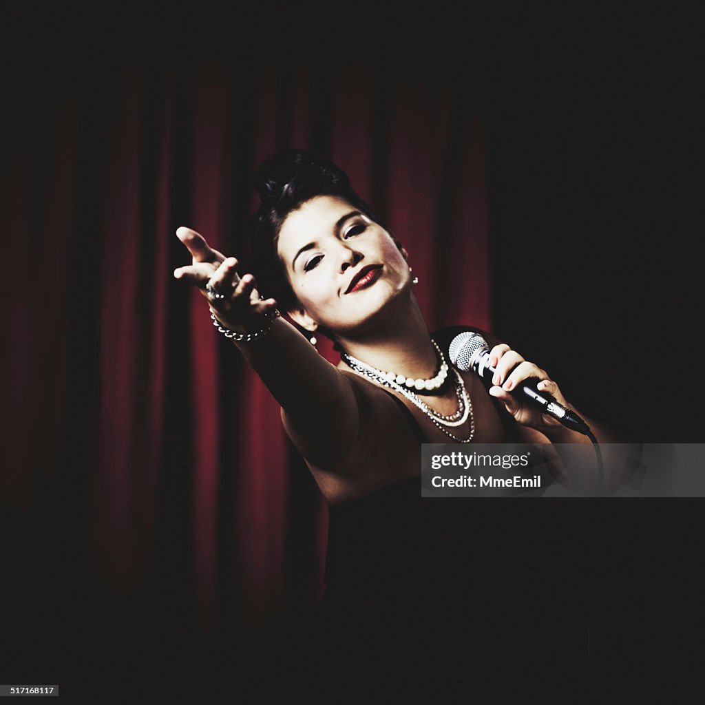 Classic Jazz Singer On Stage