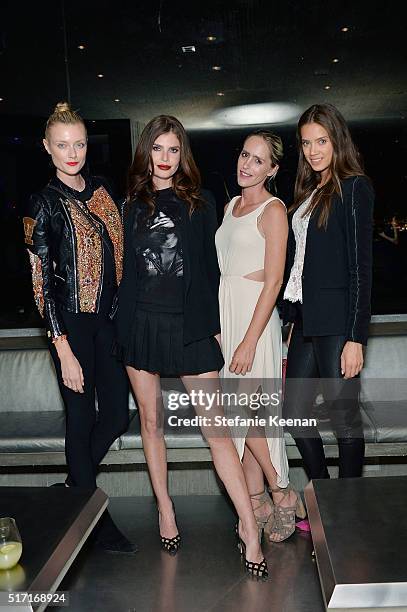 Anastassija Makarenko, Julia Lescova; Natalia Malova and Jacqueline Oloniceva attend LACMA Celebrates Promised Gift of The James Goldstein House on...