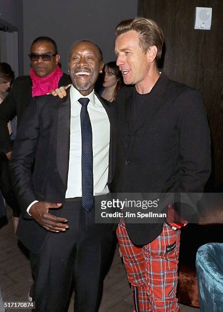 Actors Don Cheadle and Ewan McGregor attend The Cinema Society with Ketel One and Robb Report host a screening of Sony Pictures Classics' "Miles...