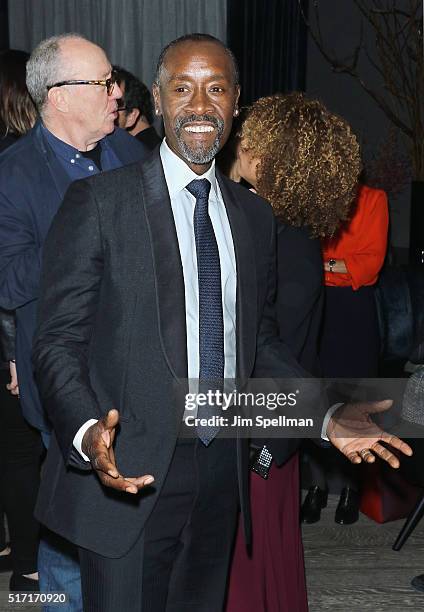 Actor Don Cheadle attends The Cinema Society with Ketel One and Robb Report host a screening of Sony Pictures Classics' "Miles Ahead" after party at...