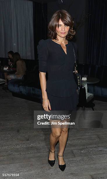 Model Helena Christensen attends The Cinema Society with Ketel One and Robb Report host a screening of Sony Pictures Classics' "Miles Ahead" after...