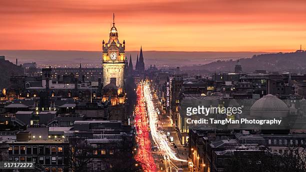 the balmoral clocktower, edinburgh - clock tower stock pictures, royalty-free photos & images