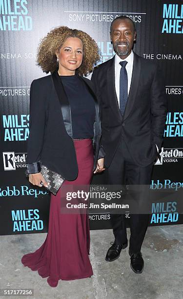 Bridgid Coulter and actor Don Cheadle attend The Cinema Society with Ketel One and Robb Report host a screening of Sony Pictures Classics' "Miles...