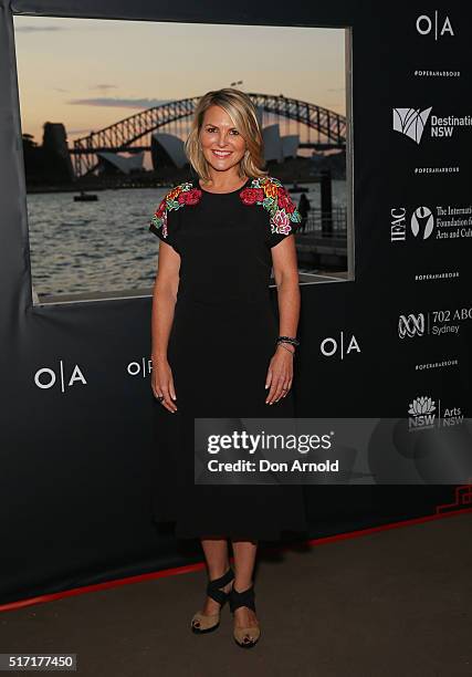 Georgie Gardner arrives ahead of opening night of Handa Opera's Turandot on March 24, 2016 in Sydney, Australia.