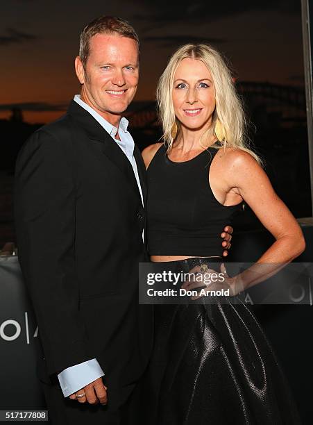 Craig McLachlan and Vanessa Scammell arrive ahead of opening night of Handa Opera's Turandot on March 24, 2016 in Sydney, Australia.