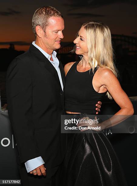 Craig McLachlan and Vanessa Scammell arrive ahead of opening night of Handa Opera's Turandot on March 24, 2016 in Sydney, Australia.