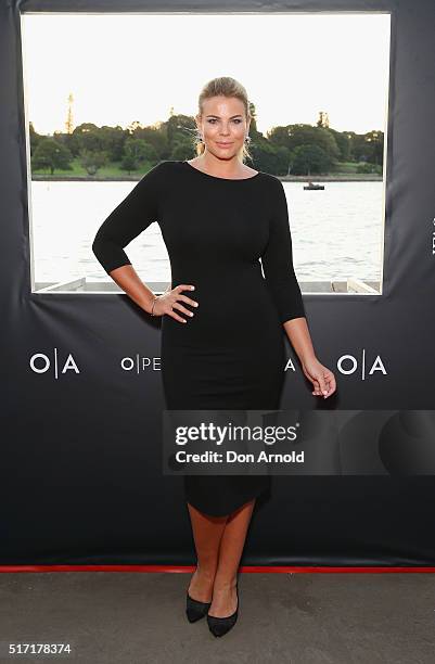 Fiona Falkiner arrives ahead of opening night of Handa Opera's Turandot on March 24, 2016 in Sydney, Australia.