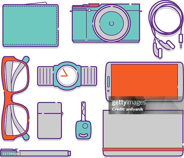 ilustrações de stock, clip art, desenhos animados e ícones de bens pessoais - pertences