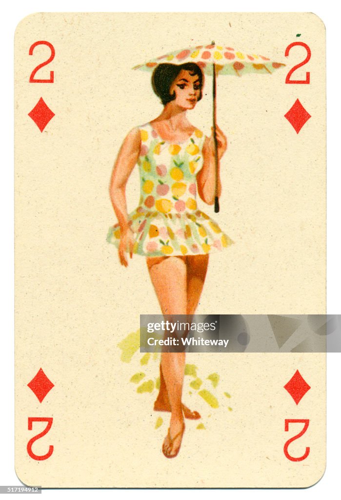 De Pin-up Romikartya 4 vintage cartão de jogo Hungria década de 1950
