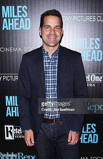 Dave Karger attends The Cinema Society with Ketel One and Robb Report host a screening of Sony Pictures Classics' "Miles Ahead" at Metrograph on...