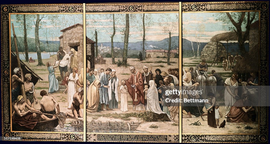 Saint Germain of Auxerre Blessing a Young Girl near Nanterre, Brittany by Pierre Puvis de Chavannes
