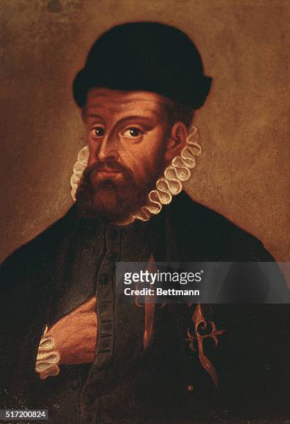 Francisco Pizarro: , Spanish Conqueror of Peru. Head and shoulders portrait.