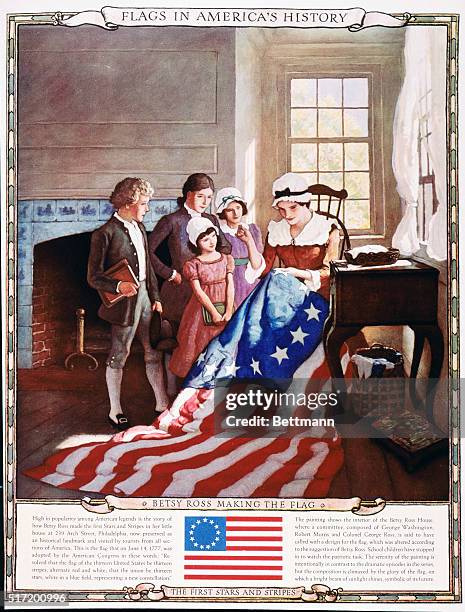 Betsy Ross Making the Flag. The First Stars and Stripes. High in popularity among American legends is the story of how Betsy Ross made the first...