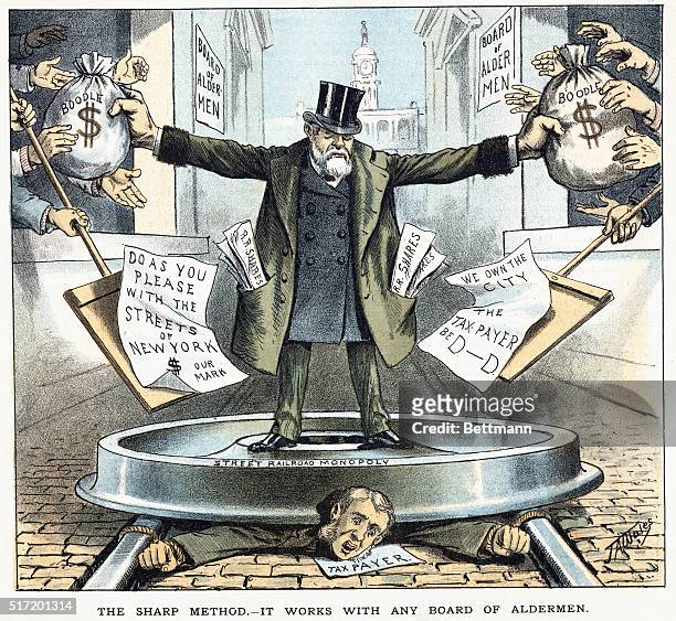 Circa 1880 political cartoon depicting the corruption and control of...  News Photo - Getty Images