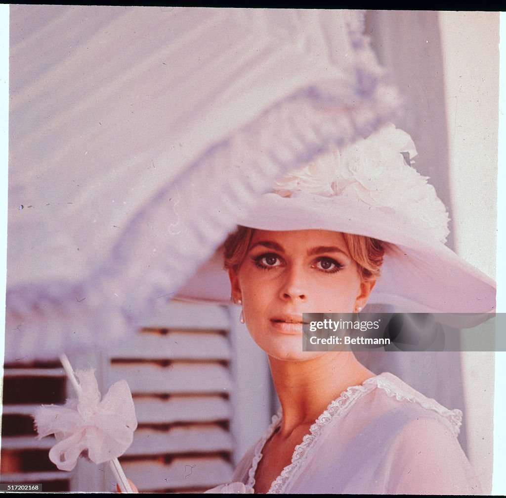 Actress Candice Bergen in Large Hat