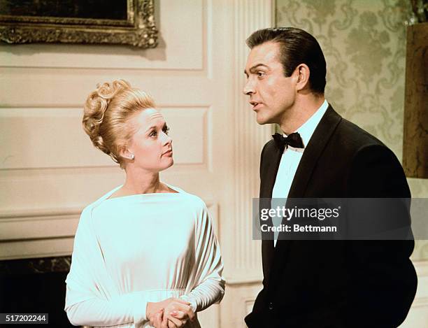 Movie still of a scene in Alfred Hitchcock's Marnie, sex mystery starring Tippi Hedren and Sean Connery, a Universal release, in Technicolor. Sean...