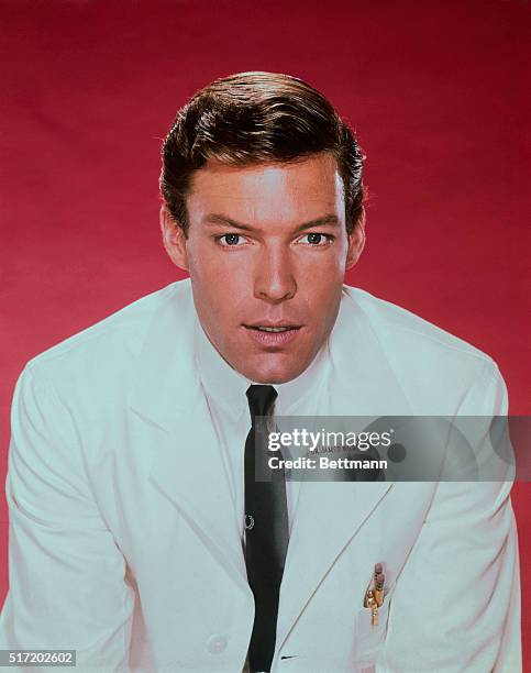 Richard Chamberlain, title character from the television series, Dr. Kildare, poses in this publicity photo.