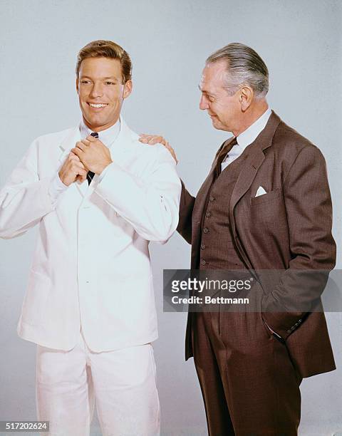 Richard Chamberlain and Raymond Massey in the TV series Dr. Kildare. The TV series ran from 1961-1966.