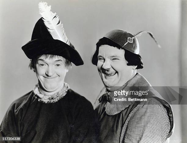 Stan Laurel and Oliver Hardy in a scene from Babes in Toyland, from 1934.