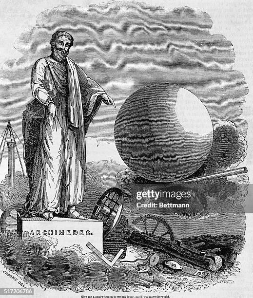 Preeminent Greek mathematician and inventor, Archimedes, demonstrates the use and power of the lever.