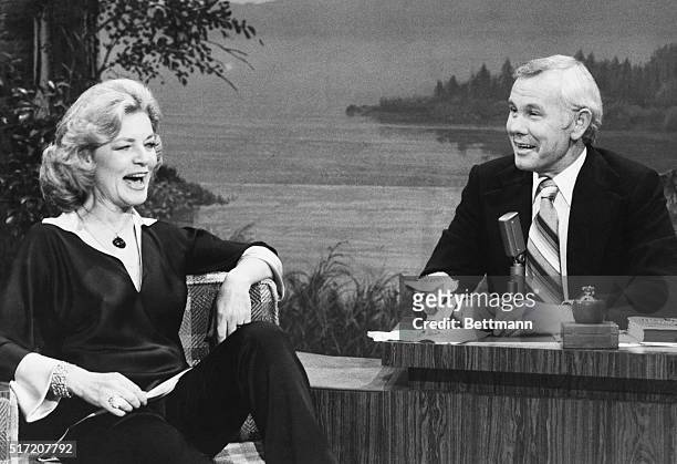 Lauren Bacall makes a rare appearance on NBC-TV's The Tonight Show Starring Johnny Carson last night from NBC-TV's Burbank, California, studios....