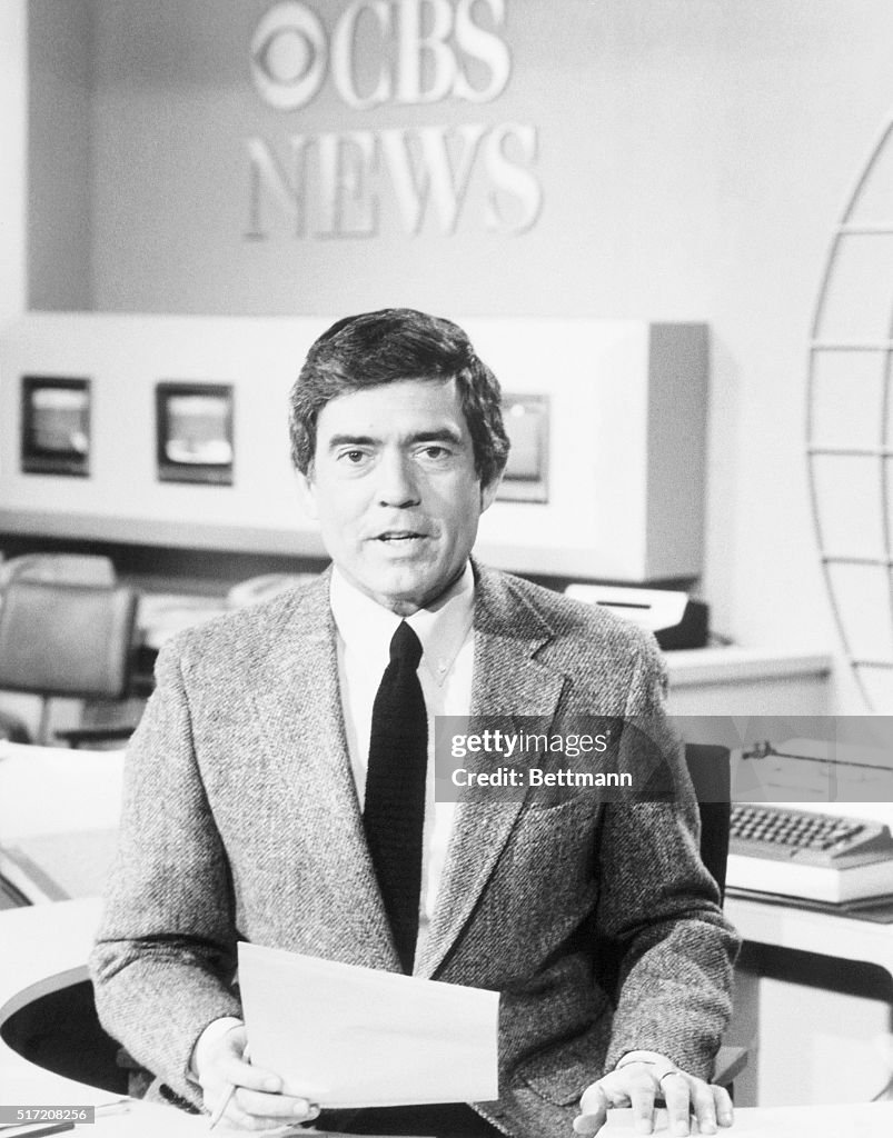 Dan Rather Giving News Broadcast
