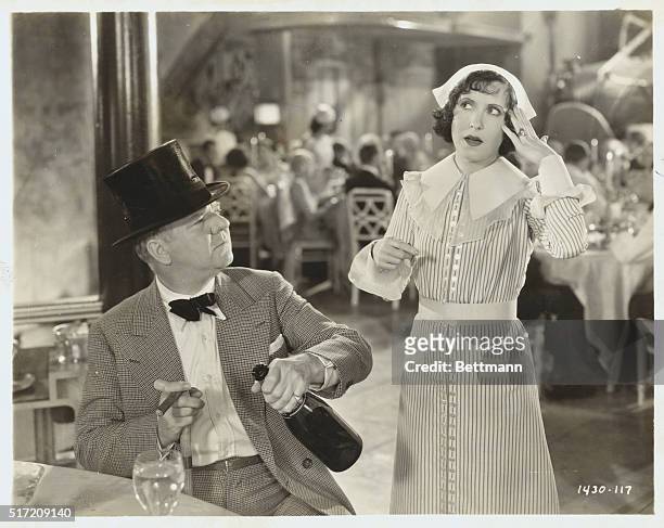 American entertainer W.C. Fields is captured here in this movie still with American comedienne Gracie Allen.