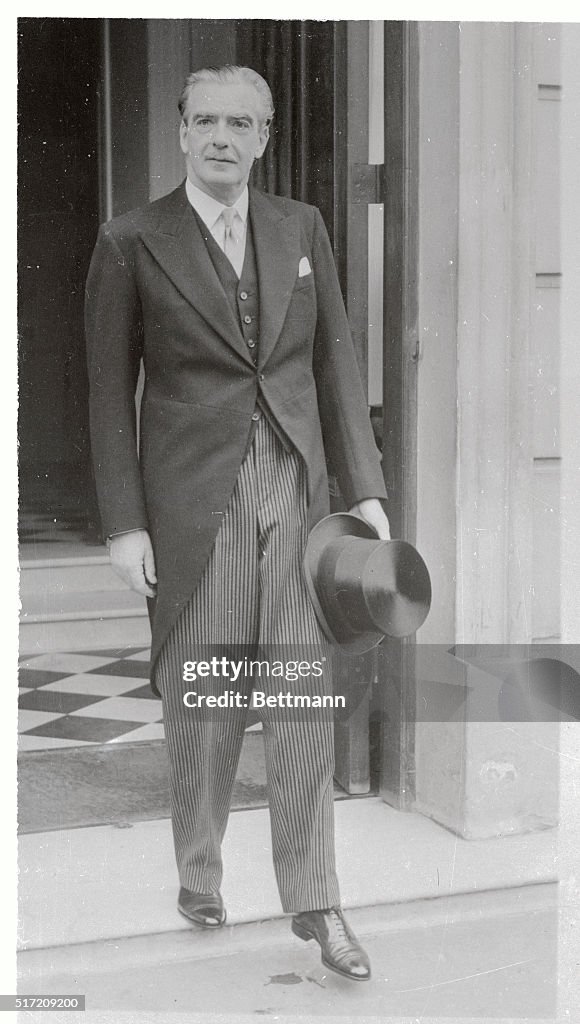 Anthony Eden Walking with His Hat in Hand