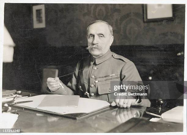 Marshall Ferdinand Foch of France at his desk.