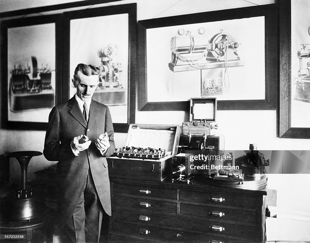 Nikola Tesla In His Laboratory