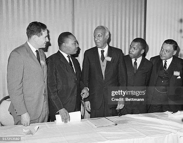 Washington, DC: Veteran Negro leader A. Philip Randolph launched the White House Conference on Civil Rights with a call for $100 billion "Freedom...