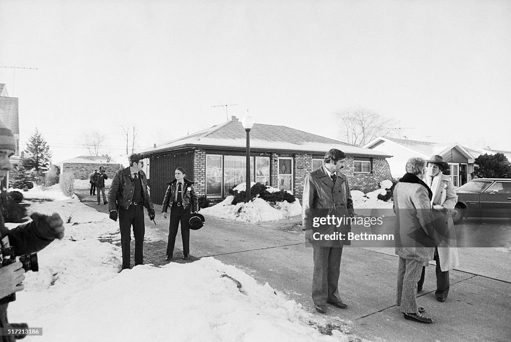 Police Outside Home of Serial Killer John Wayne Gacy