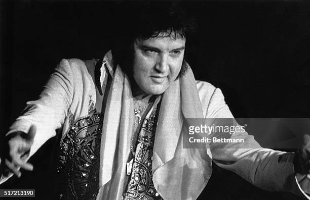 Lincoln, NB: Elvis Presley died 8/16 in Memphis, TN, of repiratory failure at Baptist Hospital. Presley, the gyrating, hip-swinging King of Rock and...