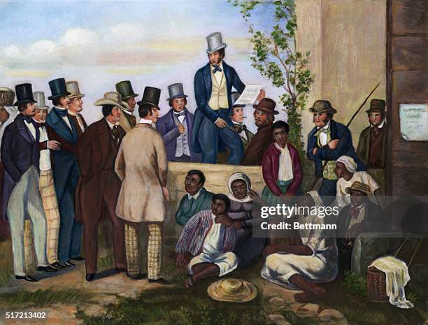 An American Slave Market Undated. After painting by Taylor, 1852.