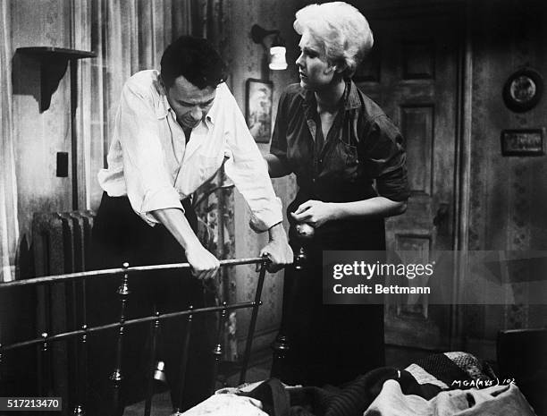 Frank Sinatra and Kim Novak in a scene from the 1955 United Artists movie "Man With the Golden Arm."