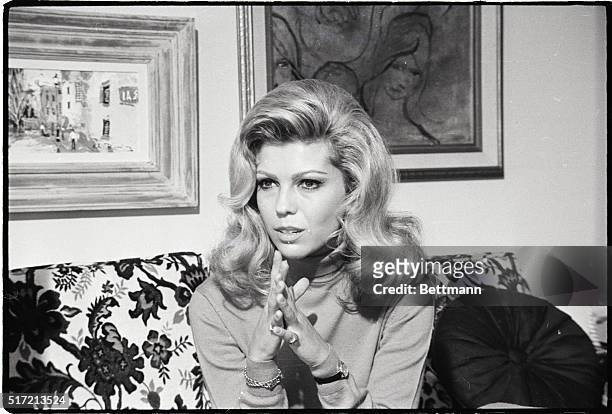 Los Angeles, CA: Close-up of Nancy Sinatra, just before she left for Vietnam.