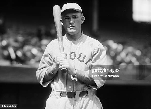 Rogers Hornsby, star second baseman of the St. Louis Cardinals and batting king of the National League. Hornsby led the league in batting last season...