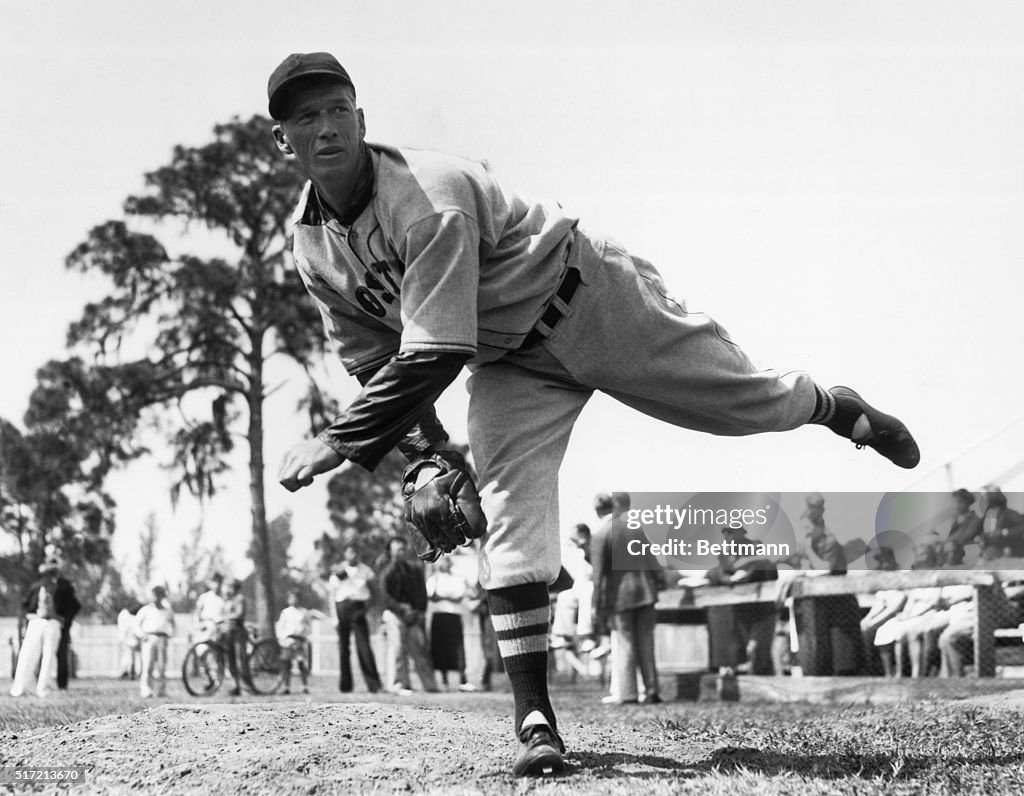 Bob "Lefty" Grove In Mid-Pitch