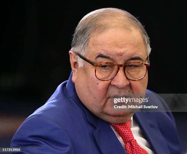 Russian billionaire and businessman Alisher Usmanov attends the congress of Russian Union of Industrialists and Entrepreneurs , March 24, 2016 in...