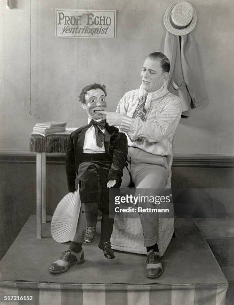 Lon Chaney as Professor Echo the ventriloquist in "The Unholy Three," directed by Tod Browning for MGM. It is Chaney's first talking picture....