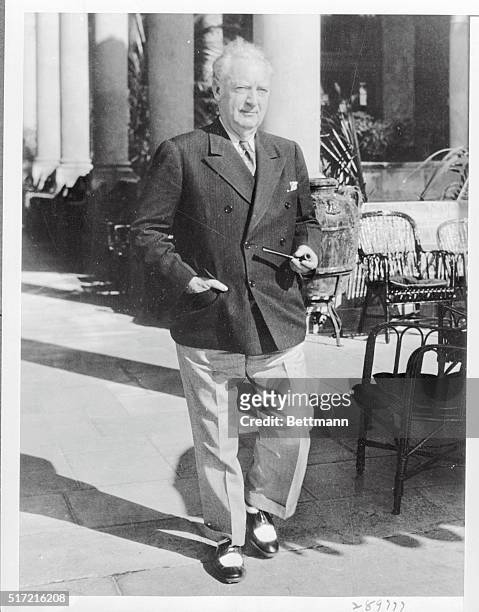 Howard Chandler Christy, noted illustrator and artist, pictured at the Miami Biltmore Hotel, Coral Gables, Florida, where he is enjoying a winter...