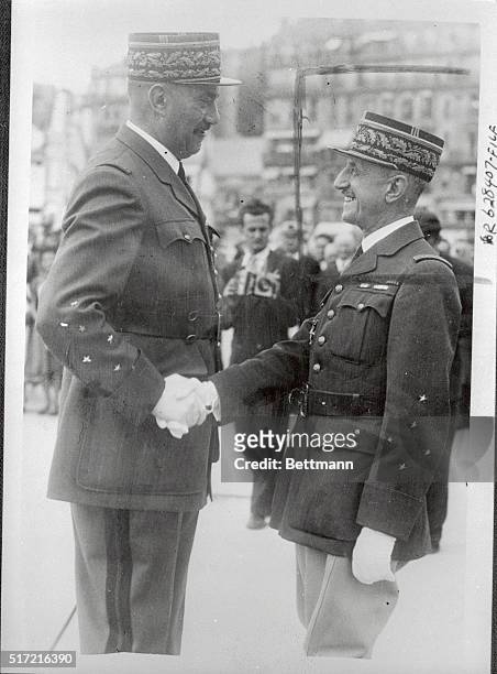 General H.F. Dentz of Vichy African Forces with General Laure.