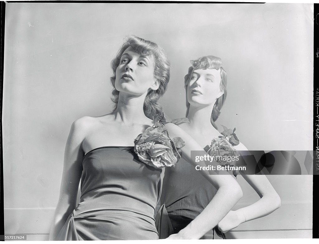 Woman Posing with Mannequin