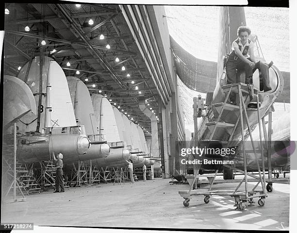 Aircraft Employees Working on B-29 Superfortresses