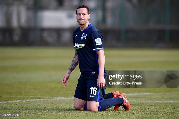 Julian Schieber of Hertha BSC during the test match between Hertha BSC and Hertha BSC U23 on March 24, 2016 in Berlin, Germany.