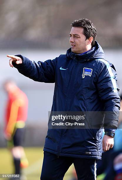 Coach Ante Covic of the U23 of Hertha BSC during the test match between Hertha BSC and Hertha BSC U23 on March 24, 2016 in Berlin, Germany.