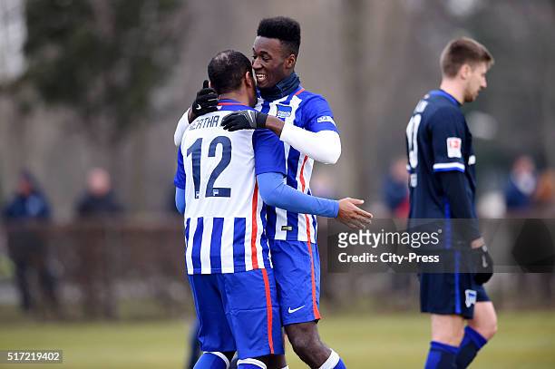 Ronny and Mike Owusu of Hertha BSC U23 during the test match between Hertha BSC and Hertha BSC U23 on March 24, 2016 in Berlin, Germany.