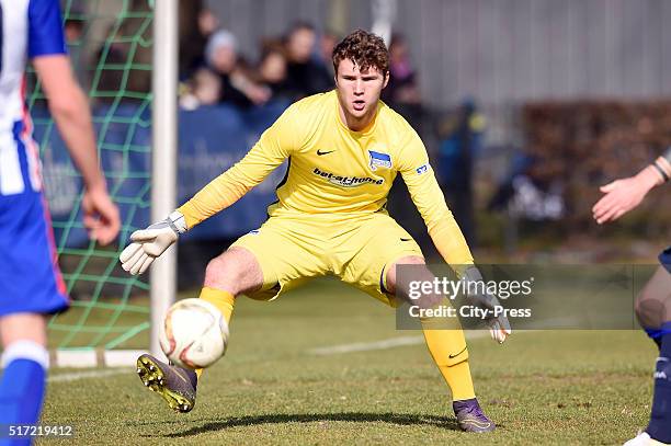 Jan Renner of Hertha BSC U19 during the test match between Hertha BSC and Hertha BSC U23 on March 24, 2016 in Berlin, Germany.